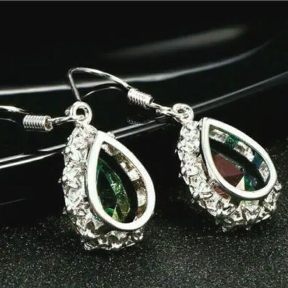 Mystic Topaz Drop/Dangle Hook Back Earrings on 925 Sterling Silver Women's - Picture 5 of 8